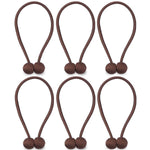 NZQXJXZ Curtain Tiebacks Magnetic, Drape Holders Holdbacks Decorative Weave Rope Clips Window Sheer Blackout Panels Home Office, Chocolate (Pack of 6)