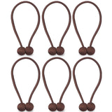 NZQXJXZ Curtain Tiebacks Magnetic, Drape Holders Holdbacks Decorative Weave Rope Clips Window Sheer Blackout Panels Home Office, Chocolate (Pack of 6)