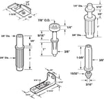 Prime-Line N 7534 Bi-Fold Door Hardware Repair Kit, Includes Top and Bottom Brackets, Top and Bottom Pivots and Guide Wheel, Pack of 6 Components