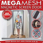 Magnetic Screen Door – Heavy Duty Reinforced Mesh & Full Frame Hook & Loop ACTUAL SCREEN SIZE 36"x83" Fits Doors Up to 32”x82” MegaMesh Comes With a 12 Month Warranty