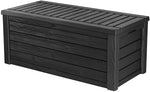 Keter Westwood 150 Gallon Resin Large Deck Box - Organization and Storage for Patio Furniture, Outdoor Cushions, Garden Tools and Pool Toys, Dark Grey