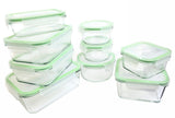 Kinetic Glass Food Storage Containers with Lids - 18 Piece - GlassWorks Meal Prep Containers, Airtight and Leakproof with Portion Control Containers,BPA Free & FDA Approved(9 Containers & 9 Lids)