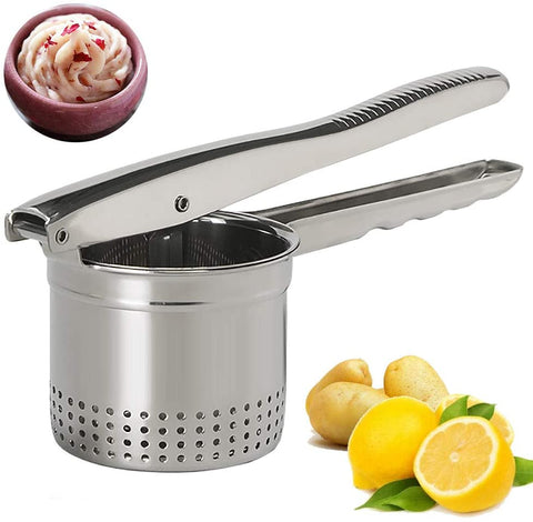 CUGLB Stainless Steel Potato Ricer and Masher, Premium Manual Mashed Fruit Masher, Lemon Squeezer - Manual Citrus Press Juicer (13.7 oz)