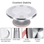 Cakes of Eden Aluminium Alloy Revolving Cake Stand 12 Inch Cake Turntable with Angled Icing Spatula and 3 Comb Icing Smoother, Silicon Spatula and Cake Server/Cutter Baking Cake Decorating Supplies