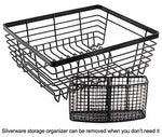 TQVAI Kitchen Dish Drying Rack with Full-Mesh Silverware Basket Holder, White