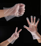 Disposable Clear Plastic Gloves - 500 Pieces Plastic Disposable Food Prep Gloves,Disposable Polyethylene Work Gloves for Cooking,Cleaning,Food Handling,Powder & Latex Free [ One Size Fits Most ]