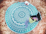 PAGISOFE Magenta Marvel Mandala Round Tapestry Hippie Indian Mandala Beach Blanket or Hippy Bohemian Table Cover or Boho Gypsy Cotton Tablecloth Beach Towel Meditation Round Yoga Mat - 72 Inches, Pink