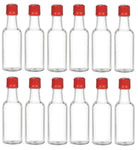 Nakpunar 12 pcs 50 ml Plastic Liquor Bottles with Gold Cap