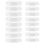 STARUBY 16Pcs Plastic Mason Jar Lids - 8 Regular Mouth Lids and 8 Wide Mouth Plastic Storage Caps for Mason Jars, White