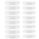 STARUBY 16Pcs Plastic Mason Jar Lids - 8 Regular Mouth Lids and 8 Wide Mouth Plastic Storage Caps for Mason Jars, White