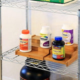 Seville Classics 3-Tier Expandable Bamboo Spice Rack Step Shelf Organizer, Large