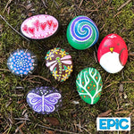 EPIC - Opaque Acrylic Paint Markers - Set of 12 - For Painting Rocks, Pumpkins, Ceramic, Porcelain, Wood, Fabric, Canvas - Medium tip - Permanent Water Based Paint Pens