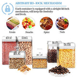 U-miss Airtight Food Storage Container Set - Durable Plastic - BPA Free - Clear Plastic with White Lids