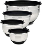 Top Rated Bellemain Stainless Steel Non-Slip Mixing Bowls with Lids, 4 Piece Set Includes 1 Qt, 1.5 Qt, 3 Qt. & 5 Qt.