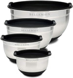 Top Rated Bellemain Stainless Steel Non-Slip Mixing Bowls with Lids, 4 Piece Set Includes 1 Qt, 1.5 Qt, 3 Qt. & 5 Qt.