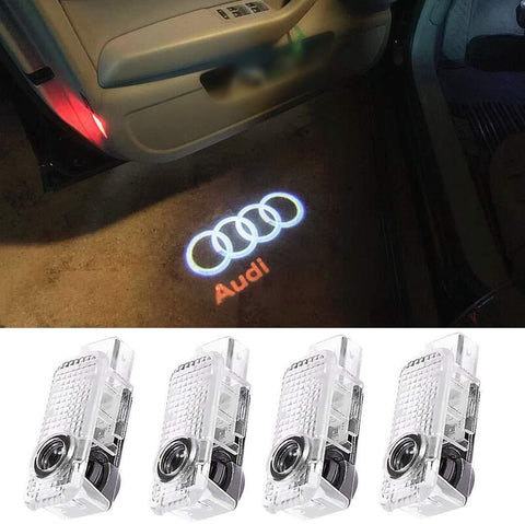 Audi car Accessories Door Logo Led Light Car Door Projector Lights Ghost Shadow Light Audi Puddle Emblem Welcome Lights Reflector For Audi A1 A3 A4 A5 A6 A7 A8 Q3 Q7 R8 TT Auto Accessories Part 4 PCS