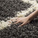 Safavieh Dallas Shag Collection SGD257A Dark Grey and Ivory Area Rug (8'6" x 12')