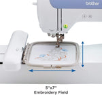 Brother PE800, 5x7 Embroidery Machine, One Size, White