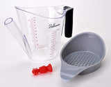 Bellemain 4-Cup Fat Separator/Measuring Cup with Strainer & Fat Stopper / 1 Liter Capacity