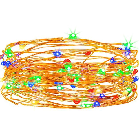 easyDecor Solar String Lights 100 LED 33ft Waterproof Flexible Copper Wire Starry String Lights for Christmas Patio Path Party Lawn Garden Wedding Party and Holiday Decorations (Multi Color)