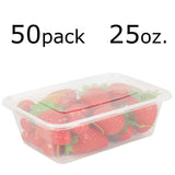 Tosnail 50 Pack 25 oz. Plastic Food Storage Containers with Lids Meal Prep Containers - Clear