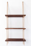 Mkono Wood Hanging Shelf Wall Swing Storage Shelves Jute Rope Organizer Rack, 3 Tier