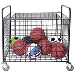 MyGift Metal Rolling Sports Ball Storage Hopper & Equipment Cart