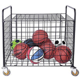 MyGift Metal Rolling Sports Ball Storage Hopper & Equipment Cart