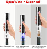 FOHO Electric Wine Opener, 6 in 1 Cordless Automatic Corkscrew Set, Gift Box contains Air Pressure Wine Opener, Foil Cutter