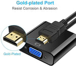 HDMI to VGA Adapter, TechRise Gold Plated HDMI to VGA (Male to Female), HDMI to VGA Converter for Computer, Desktop, Laptop, PC, Monitor, Projector, HDTV, Chromebook, Raspberry Pi, Roku, and More