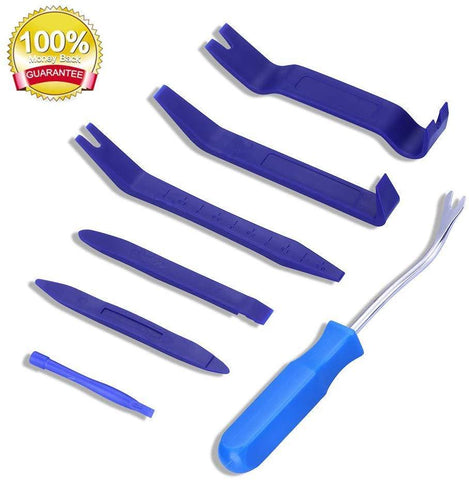 GLISTON 7pcs Trim Removal Tool, Trim Panel Tools – Door Panel Removal/Trim Tool for Car Dash Radio Audio Installer with Instruction Manual