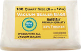 100 Vacuum Sealer Bags: Gallon Size (11" x 16") for Foodsaver 33% Thicker, BPA Free, FDA Approved