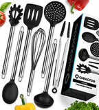 Silicone Cooking Utensils Set - Kitchen Utensil Set - Kitchen Utensils Set - 7 Silicone Utensils Set - Stainless Steel Utensils - Cooking Utensil Set Spatula Set - Kitchen Tools (Regular-new)