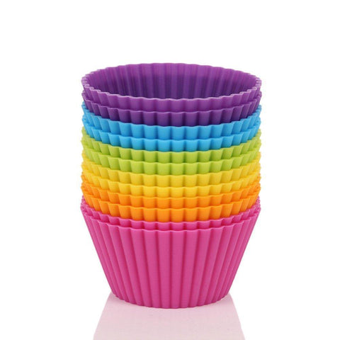 Mango Spot Silicone Baking Cups, Cupcake Liners, Truffle Cups - 12 Pack, 6 Colors