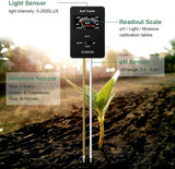 Womtri Soil pH Meter, MS-X1 Upgraded 3-in-1 Soil Moisture/Light/pH Tester Gardening Tool Kits for Plant Care, Great for Garden, Lawn, Farm (Black)