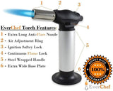 EverChef Premier Culinary Kitchen Torch - Chef Recommended - Professional Grade with Safety Features - Refillable Butane Blow Torch - Great for Crème Brulee, Pastries and Other Delicious Dishes