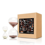 Hourglass Sand Timers-Set of 2 for Home & Office Decoration-60 Mins/5 Mins or 30Mins/5 Mins (30 Mins+5 Mins, Black)