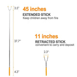 bbqstyle Marshmallow Roasting Sticks, Premium 45'' Extendable Rotating Telescoping Forks for Hot Dog and Smores, Special Safe and Healthy Cookware for Campfire, Camping and Bonfire, Set of 8