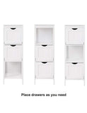 VASAGLE UBBC42WT Floor Cabinet Multifunctional Bathroom Storage Organizer Rack Stand, 2 Drawers, White