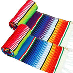 Resinta 2 Pack 14 by 84 Inch Mexican Serape Table Runner Mexican Colorful Cotton Fringe Table Runners Blanket for Mexican Party Outdoor Wedding Kitchen Decorations