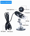 40 to 1000x Magnification Endoscope, Kids Microscope Camera, Coin Magnifier for Computer, Magnifying Scope, Compatible with PC and Phones