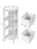 VASAGLE UBBC42WT Floor Cabinet Multifunctional Bathroom Storage Organizer Rack Stand, 2 Drawers, White