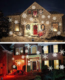 Christmas Projector Light White Snowflake Waterproof Motion Projector Snowflake Spotlight LED Light for Patio, Lawn, Garden Holiday Party