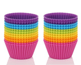 Mango Spot Silicone Baking Cups, Cupcake Liners, Truffle Cups - 12 Pack, 6 Colors