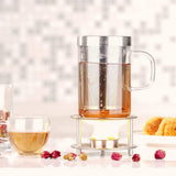 Ecooe Clear Glass Tea Mug Cup with Stainless Steel Infuser Lid for Loose Tea/Tea Bag 17 Ounce