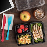 SupperSet Meal Prep Containers with Lids (21-pack) 3 Compartment Bento Box | 36 oz. Stackable, Certified BPA-Free, Portion Control | Reusable, Durable | Microwave, Freezer & Dishwasher Safe