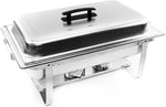 ALPHA LIVING 70012 2 Pack 8QT Chafing Dish High Grade Stainless Steel Chafer Complete Set, One Pack, white