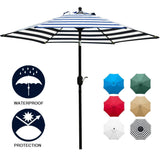 Sunnyglade 7.5' Patio Umbrella Outdoor Table Market Umbrella with Push Button Tilt/Crank, 6 Ribs (Tan)