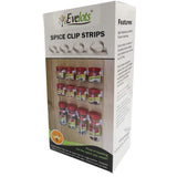 Evelots Spice Gripper Clip Strips-Cabinet Door-Hold 24 Bottles-Set of 6 Strips