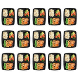 Homgeek 15-Pack Meal Prep Containers 3 Compartment BPA-Free Food Storage Stackable Reusable Microwave Dishwasher & Freezer Safe Bento Lunch Boxes with Airtight Leads for Portion Control